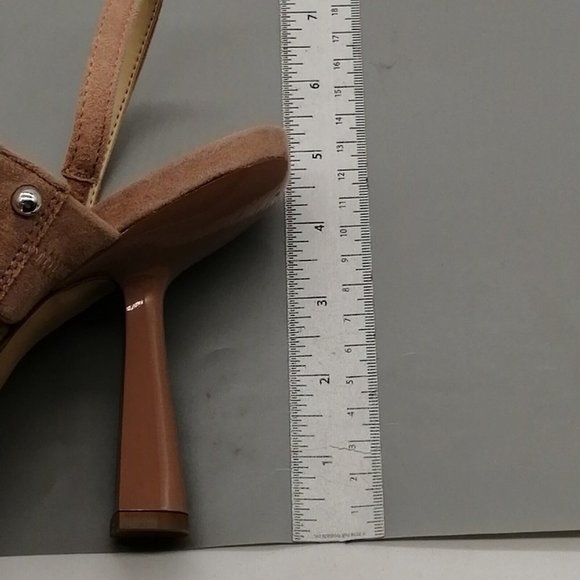 Nine West Womens Beaded Slip On Sandal Pink Faux Suede Pointed Toe 9.5M - Picture 7 of 9